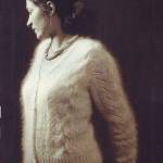 Modele Tricot Hipolaïs : Gilet avec torsades et fantaisie en laine Mohair et Soie