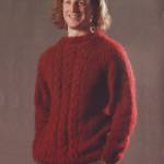 Modele Tricot Orion : Pull torsadé tricoté en laine Mohair de chevreau pour homme