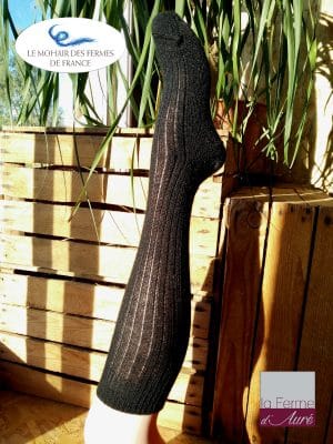 Chaussettes chaudes en mohair de France Noir