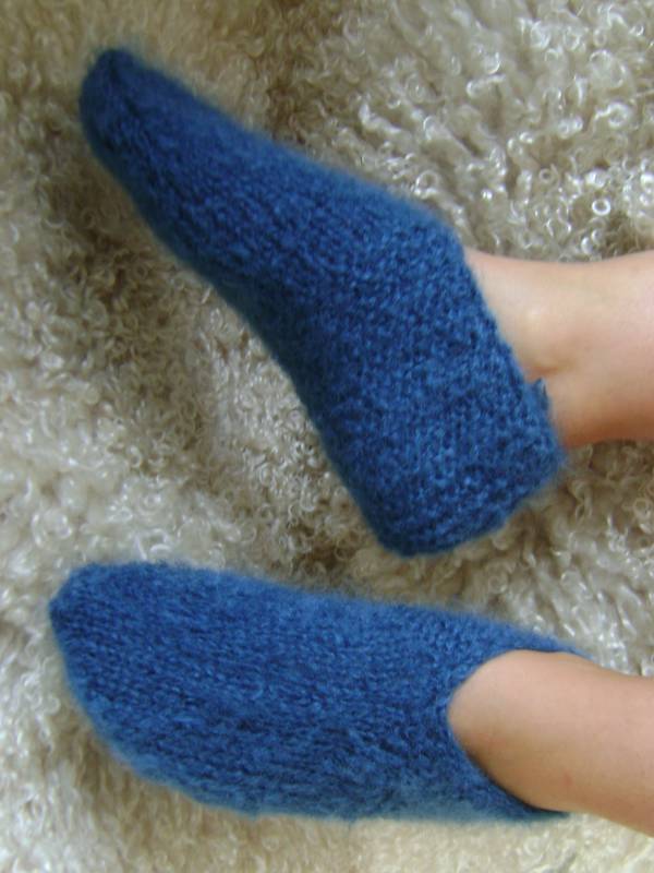 chaussons de lit au tricot