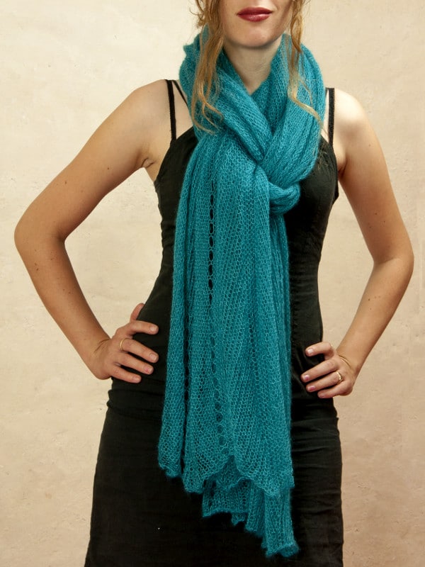 etole femme portee en echarpe mohair & soie