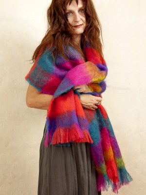 etole femme carreaux berlingot mohair et soie