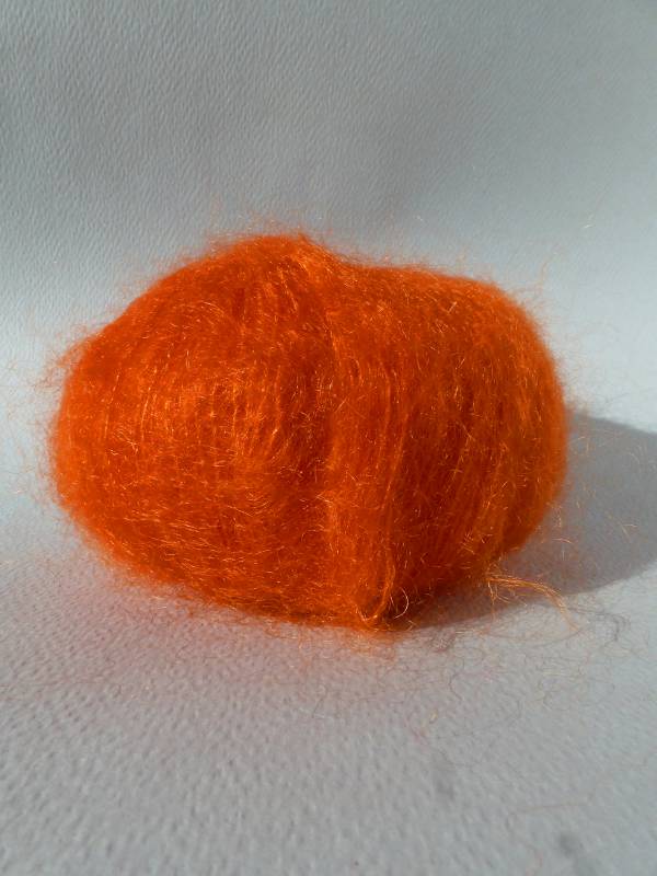 COL POITRINE bleu rouge orange fleuri bleu mohair laine et cuir réglable