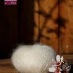 Pelote de laine mohair et soie écru - Mohair de la Ferme d'Auré