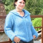 modele tricot mohair veste a capuche