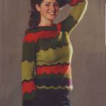 modele fiche tricot pour tricoter pull en mohair à rayures