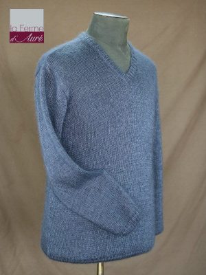 Pull mohair homme gris ardoise vue de profil