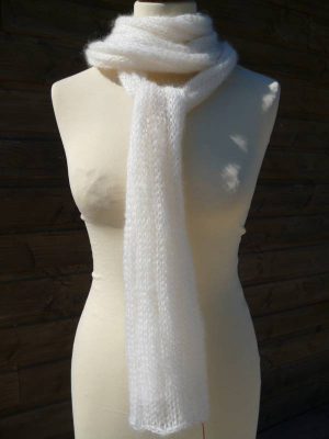 echarpe laine mohair et soie Boa écru