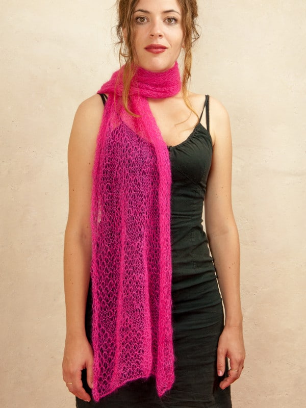 echarpe mohair et soie tricot dentelle