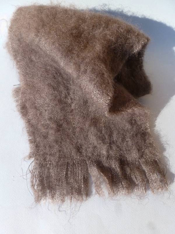 echarpe laine mohair marron bison