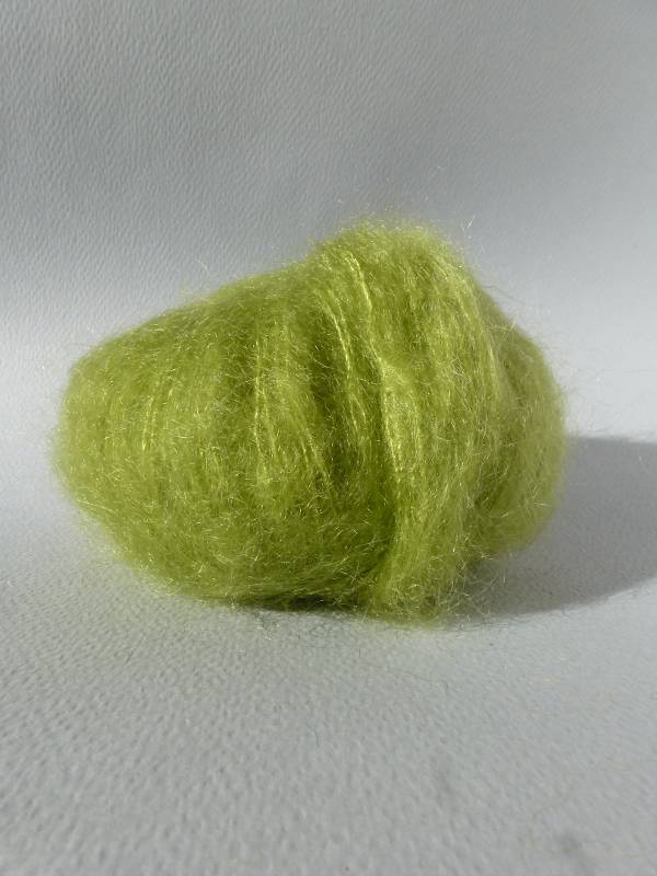 Laine mohair et soie vert anis