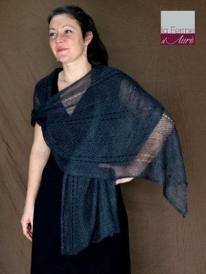 Etole mariage mohair et soie gris anthracite vue de face