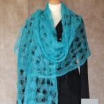 etole femme laine mohair et soie Turquoise - Mohair de France