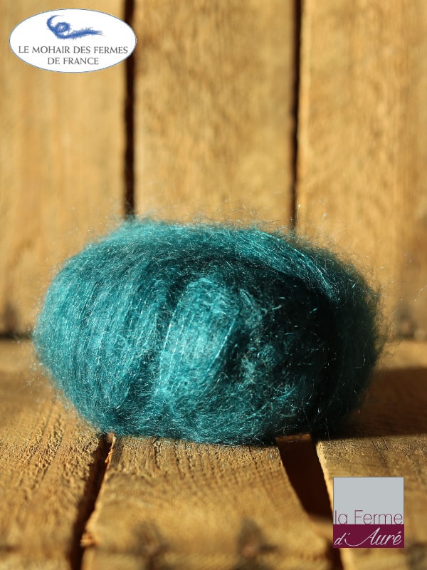 Laine Mohair et Soie Col Vert (Pelote 25g) - Laine à tricoter