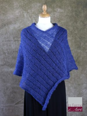 Poncho Mohair Soie Riviera coloris Bleu Pacifique par la Ferme d'Auré - 1