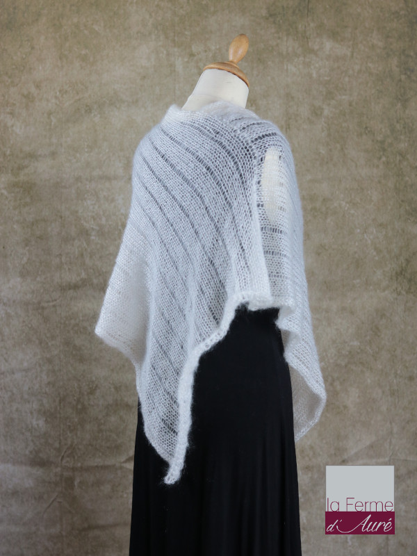 Poncho Mohair Soie Riviera coloris Ecru par la Ferme d'Auré - 3