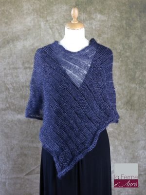 Poncho Mohair Soie Riviera coloris Gris Ardoise par la Ferme d'Auré - 1