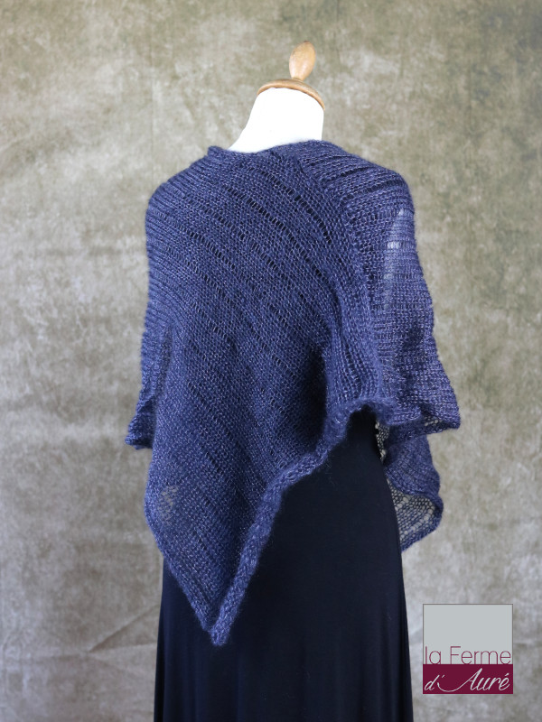 Poncho Mohair Soie Riviera coloris Gris Ardoise par la Ferme d'Auré - 3