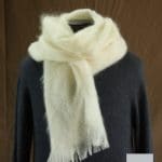 Grande écharpe laine mohair pour homme coloris écru - Mohair Ferme d'Auré