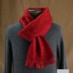 écharpe laine mohair pour homme coloris rouge - Mohair Ferme d'Auré