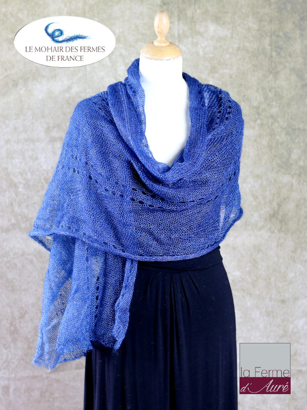 etole mariage mohair et soie bleu cobalt ferme d'aure