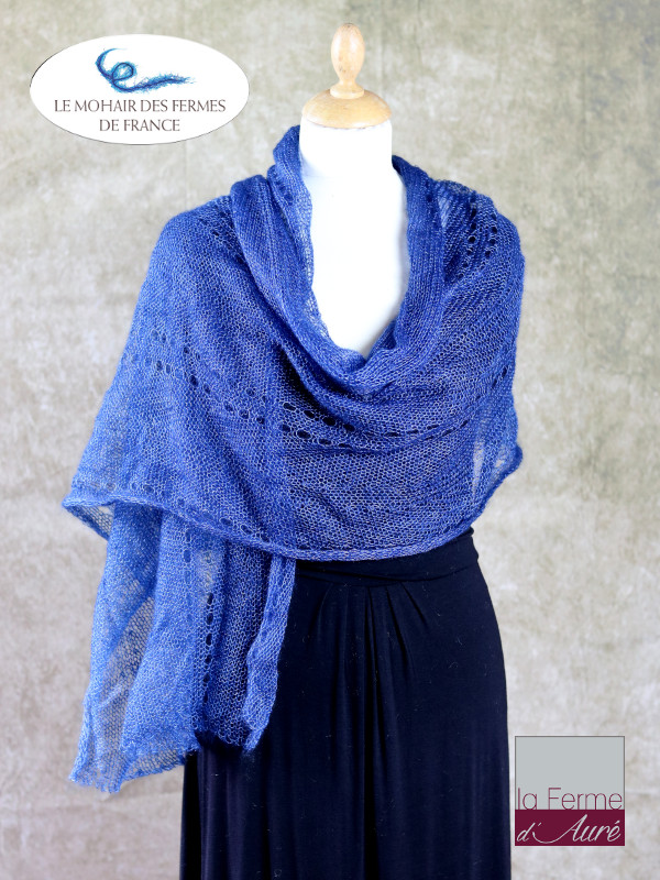 etole mariage mohair et soie bleu cobalt ferme d'aure