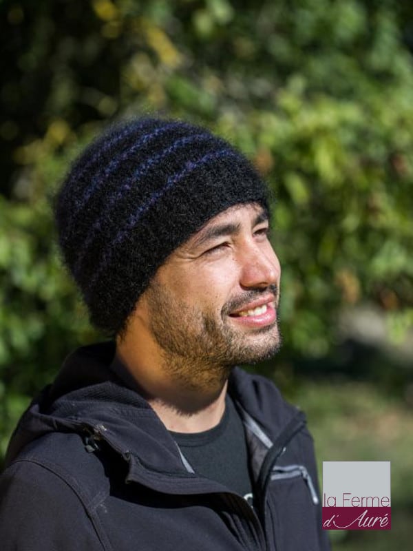 Modele Tricot bonnet en laine Mohair - la Ferme d'Auré