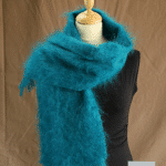 echarpe en laine mohair et soie bleu lagon petit modele - Mohair Ferme