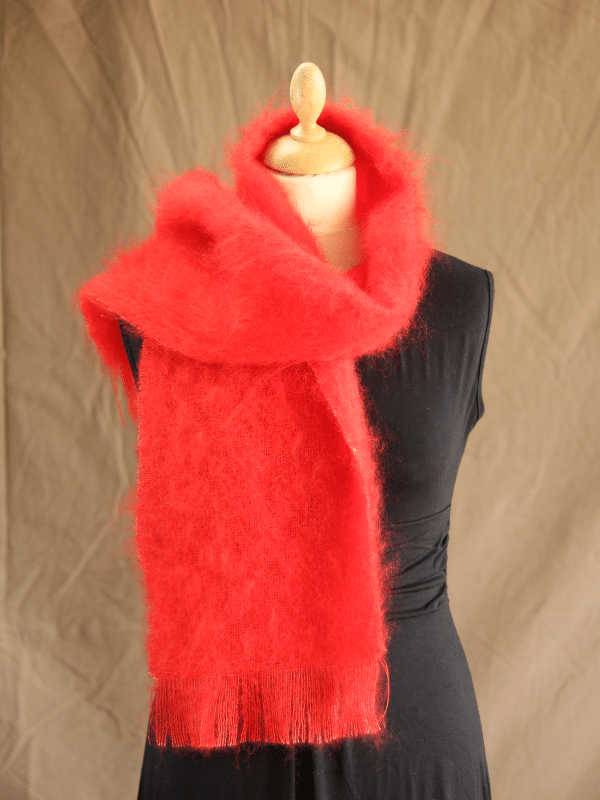echarpe laine mohair rouge ecarlate petit modele