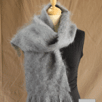 echarpe en laine mohair gris orage - Mohair Ferme d'Auré