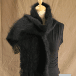 écharpe laine mohair noir petit modele - Mohair Ferme d'Auré