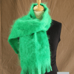 Echarpe laine mohair vert perroquet petit modele