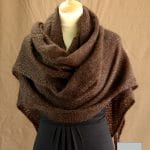 chale femme laine mohair chocolat par la Ferme d'Auré - Chale en laine mohair