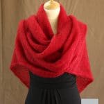 chale femme laine mohair rouge par la Ferme d'Auré - Chale en laine mohair