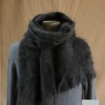Grande écharpe laine mohair pour homme coloris noir - Mohair Ferme d'Auré
