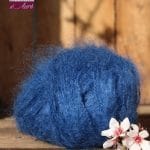 Pelote de laine pur mohair bleu hollandais - Mohair de la Ferme d'Auré