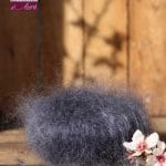Pelote de laine pur mohair gris ardoise - Mohair de la Ferme d'Auré