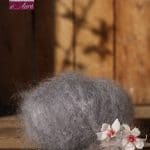 Pelote de laine pur mohair gris hibou - La Ferme d'Auré