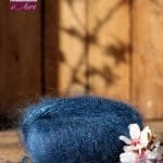 Pelote de laine mohair et soie bleu hollandais - Mohair de la Ferme d'Auré