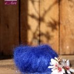 Pelote de laine mohair et soie bleu outremer - Mohair de la Ferme d'Auré