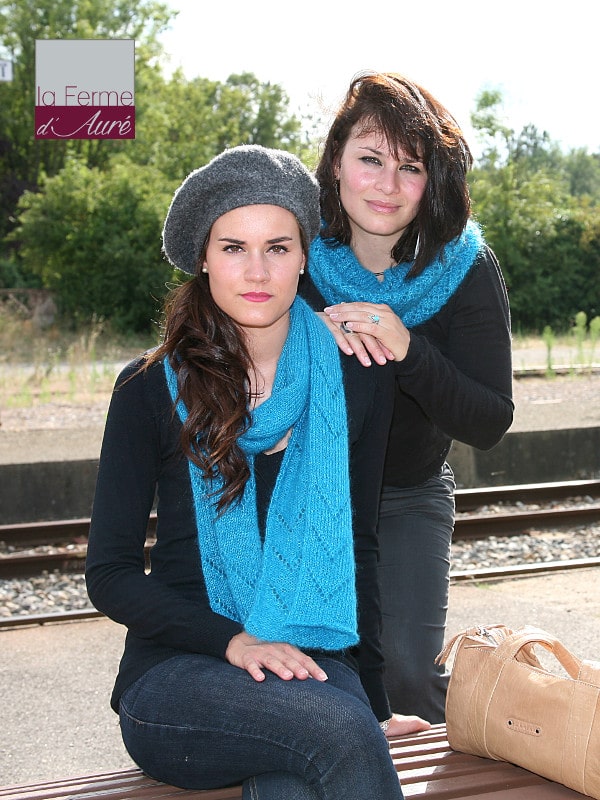 Modele Tricot Femme Snood et deux Echarpes Mohair - la Ferme d'Auré