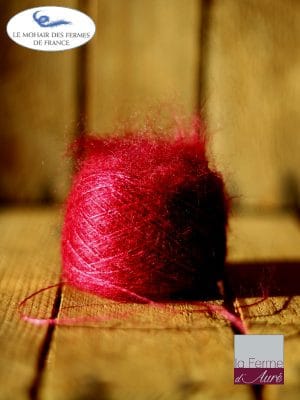 laine mohair et soie bourgogne fil Plume - Mohair des Fermes de France