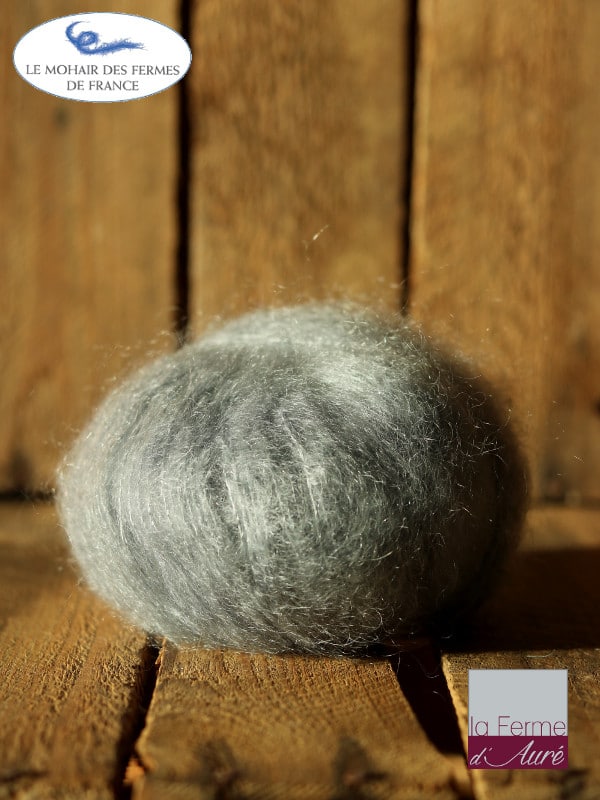 laine mohair et soie gris hibou - Mohair des fermes de France