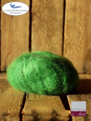 laine mohair et soie vert avocat- Mohair des fermes de France