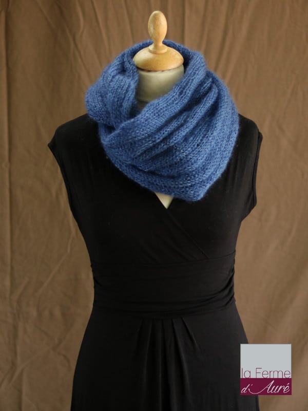 Snood femme tricoté en laine alpaga mohair et soie - Laines-divine