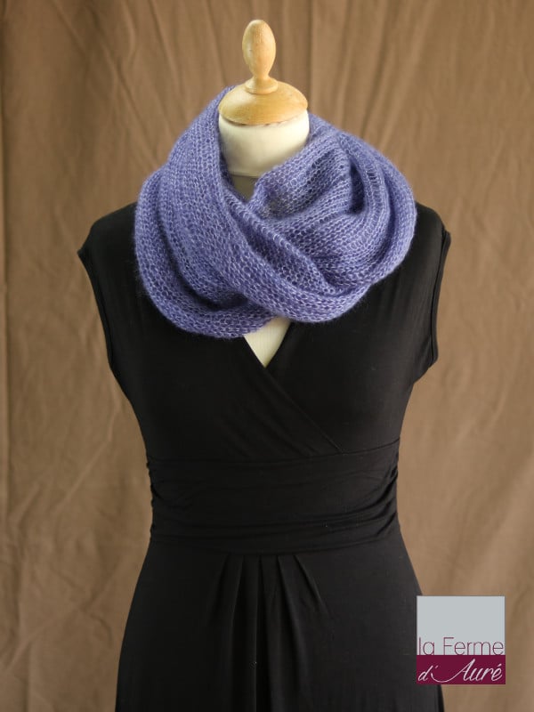 Snood laine Mohair et Soie Glycine - Mohair des Fermes de France par la Ferme d'Auré