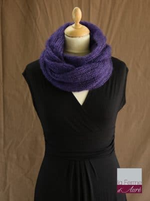 Snood Laine Mohair et Soie coloris Myrtille