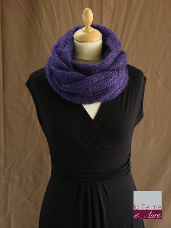 Snood Laine Mohair et Soie coloris Myrtille