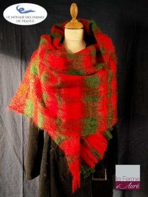 Etole Mohair et soie tartan écarlate par la Ferme d'Auré