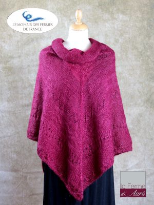 Poncho Mohair et Soie Bourgogne modele Sik par la Ferme d'Auré - 1